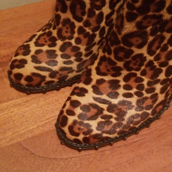 Boots Calf Hair Leopard Gorgeous NEW - Picture 7 of 8